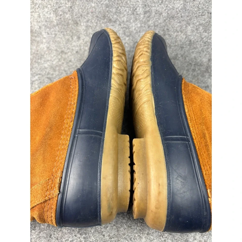 LaCrosse Duck‎ Boots Mens 11 Brown Navy Blue Suede Rubber Polartec Made in USA